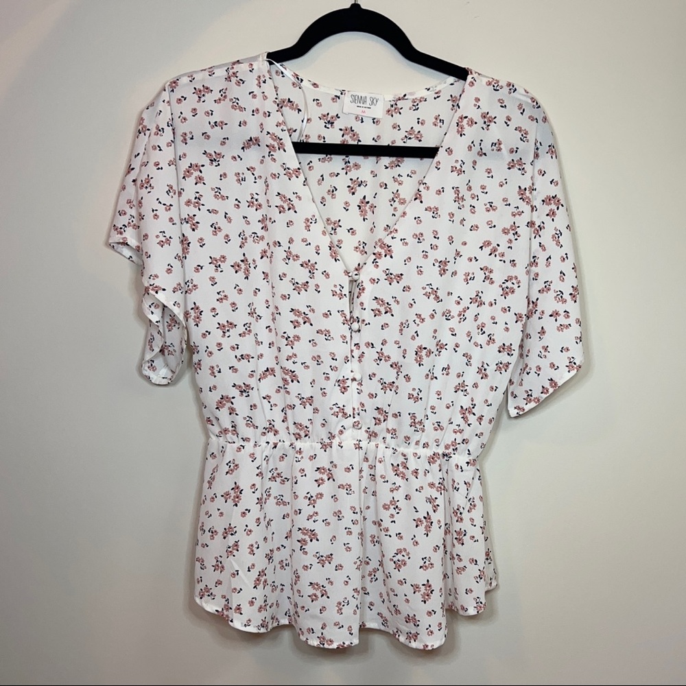 Flower printed spring blouse